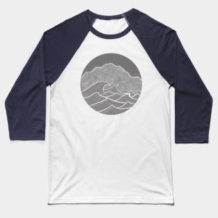 Mountain and Wave Baseball T-Shirt